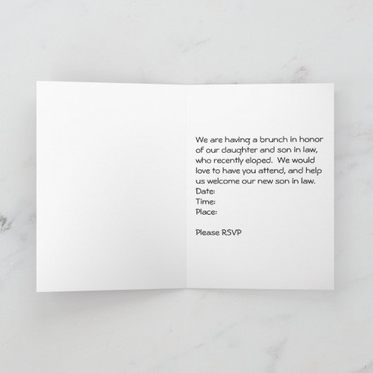 招待状カードからブランチへ息子のための法律と娘 招待状 (内部)