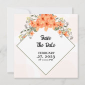 招待状カードカラーフラワーデザインテンプレート 招待状 (裏面)