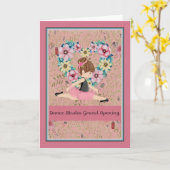 招待状カードダンススタジオグランドオープニング カード (黄色い花)