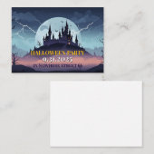 招待状カードハロウィーンキャッスルイラストレーション ノートカード (正面/裏面)