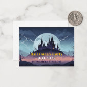 招待状カードハロウィーンキャッスルイラストレーション ノートカード (正面/裏面インサイチュ)