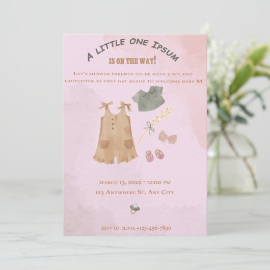 招待状カード生まれたばかりの 招待状 (スタンド正面)