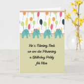 招待状カード男の誕生日パーティー4年 カード (黄色い花)