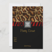 招待状カード白黒野生動物赤ベルト2 招待状 (裏面)