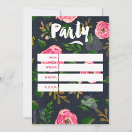 招待状カード-デニムのフルーア--を記入して下さい 招待状