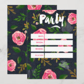 招待状カード-デニムのフルーア--を記入して下さい 招待状 (正面/裏面)