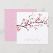 招待状カード：桜さくらんぼ花 招待状 (正面/裏面)