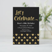 招待状カード、金ゴールドのグリッターを祝おう 招待状 (スタンド正面)