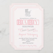 招待状クラシックのPram Girl Baby Shower スペインの 招待状 (正面/裏面)