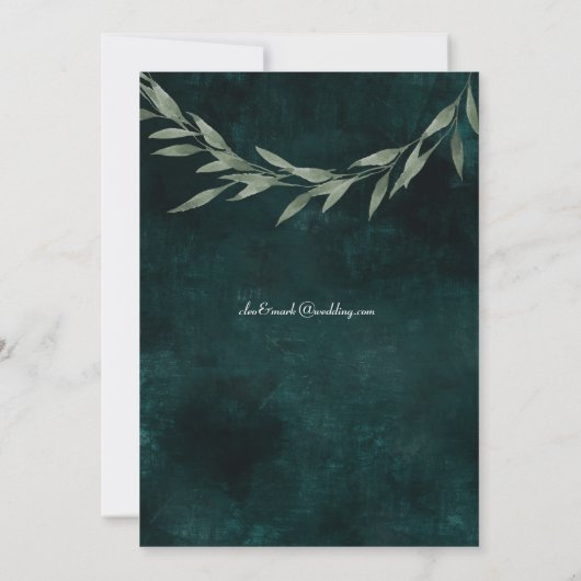 招待状クラシック- 'GREEN素朴' セーブザデート (裏面)