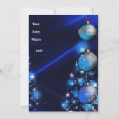 招待状クリスマスクリスマスパーティーブルーボールクリスマス 招待状 (裏面)