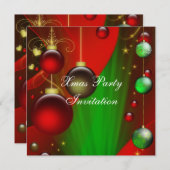 招待状クリスマスクリスマスパーティー 招待状 (正面/裏面)