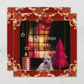 招待状クリスマスパーティーレッドドッグダルメド 招待状 (正面/裏面)