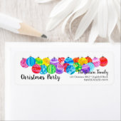 招待状クリスマスパーティー水の色ラベル ラベル (インサイチュ)