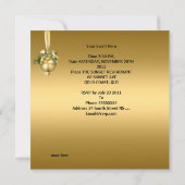 招待状クリスマスパーティー金ゴールドボールパープルピンク 招待状 (裏面)