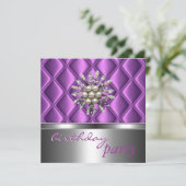 招待状シルバーマウブパープルクリスタルジュエル 招待状 (スタンド正面)