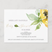 招待状シンプルひまわり赤ちゃんシャワー 案内ポストカード (正面)