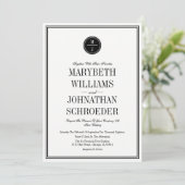 招待状シンプルカードとエレガントな結婚式 招待状 (スタンド正面)