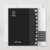 招待状ジザゴ白黒アールデコ 招待状 (裏面)