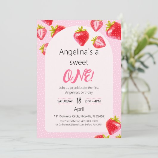 招待状スイートストロベリー 招待状 (スタンド正面)