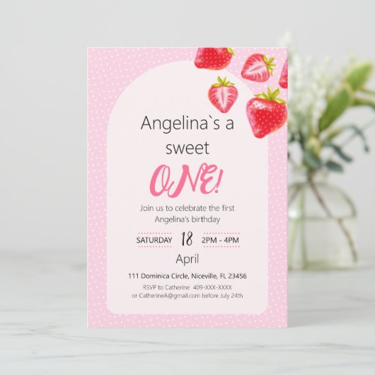 招待状スイートストロベリー 招待状 (スタンド正面)