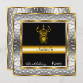 招待状スカル誕生日パーティー 招待状 (正面/裏面)