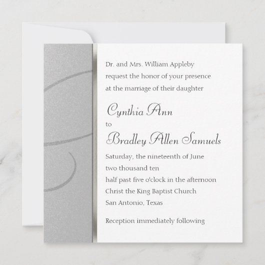 招待状スクエアシルバークリスタルスノーフレーク 招待状 (裏面)