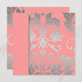 招待状スクエアシルバーダマスク 招待状 (正面/裏面)