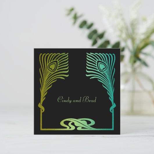 招待状スクエアピーコックセット1104 招待状 (スタンド正面)