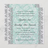 招待状スクエアルネッサンスとシルバー縁ど 招待状 (正面/裏面)