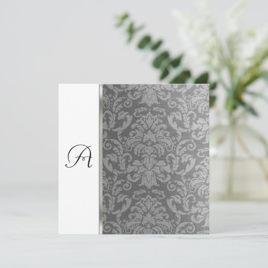 招待状スクエアヴィンテージダマスグレイ 招待状 (スタンド正面)