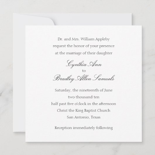 招待状スクエア金ゴールドケルト模様 招待状 (裏面)