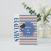 招待状ストライプブック卒業 招待状 (スタンド正面)