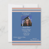 招待状ストライプブック卒業 招待状 (裏面)