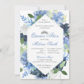 招待状スペインのキンセアニェラブルーフローラ 招待状 (正面)