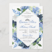 招待状スペインのキンセアニェラブルーフローラ 招待状 (正面/裏面)