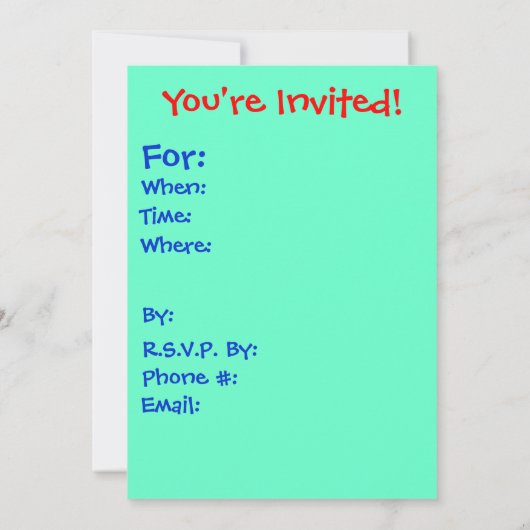 招待状タイの染料の一見のデザイン 招待状 (裏面)