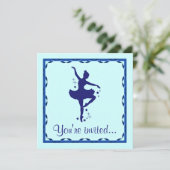 招待状ダンスコンクール：バレリーナインブルー 招待状 (スタンド正面)