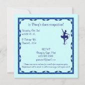 招待状ダンスコンクール：バレリーナインブルー 招待状 (裏面)