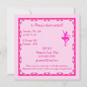 招待状ダンスリサイタル：バレリーナ（ピンク） 招待状 (裏面)
