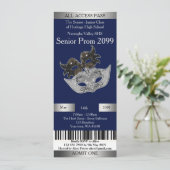 招待状チケットプロムトレンド、マスカレード、簡単DIY 招待状 (スタンド正面)