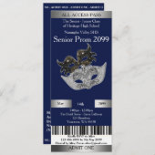 招待状チケットプロムトレンド、マスカレード、簡単DIY 招待状 (正面/裏面)