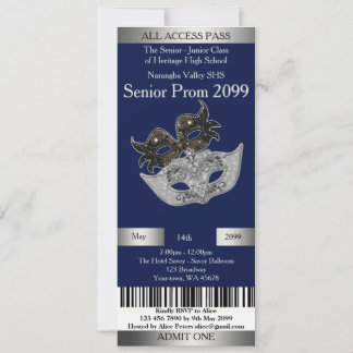 招待状チケットプロムトレンド、マスカレード、簡単DIY 招待状