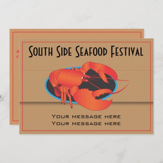 招待状テンプレートシーフードレストラン 招待状 (正面/裏面)