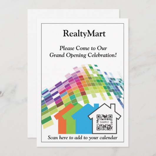 招待状テンプレートハウス不動産仲介業者 招待状 (正面/裏面)