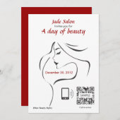 招待状テンプレートヘアサロン 招待状 (正面/裏面)