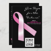 招待状テンプレート乳がん認識度 招待状 (正面/裏面)