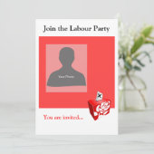 招待状テンプレート労働パーティー 招待状 (スタンド正面)