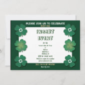 招待状テンプレート-カスタマイズ可能なシャムロック 招待状 (裏面)