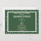 招待状テンプレート – カスタマイズ可能なシャムロック 招待状 (裏面)